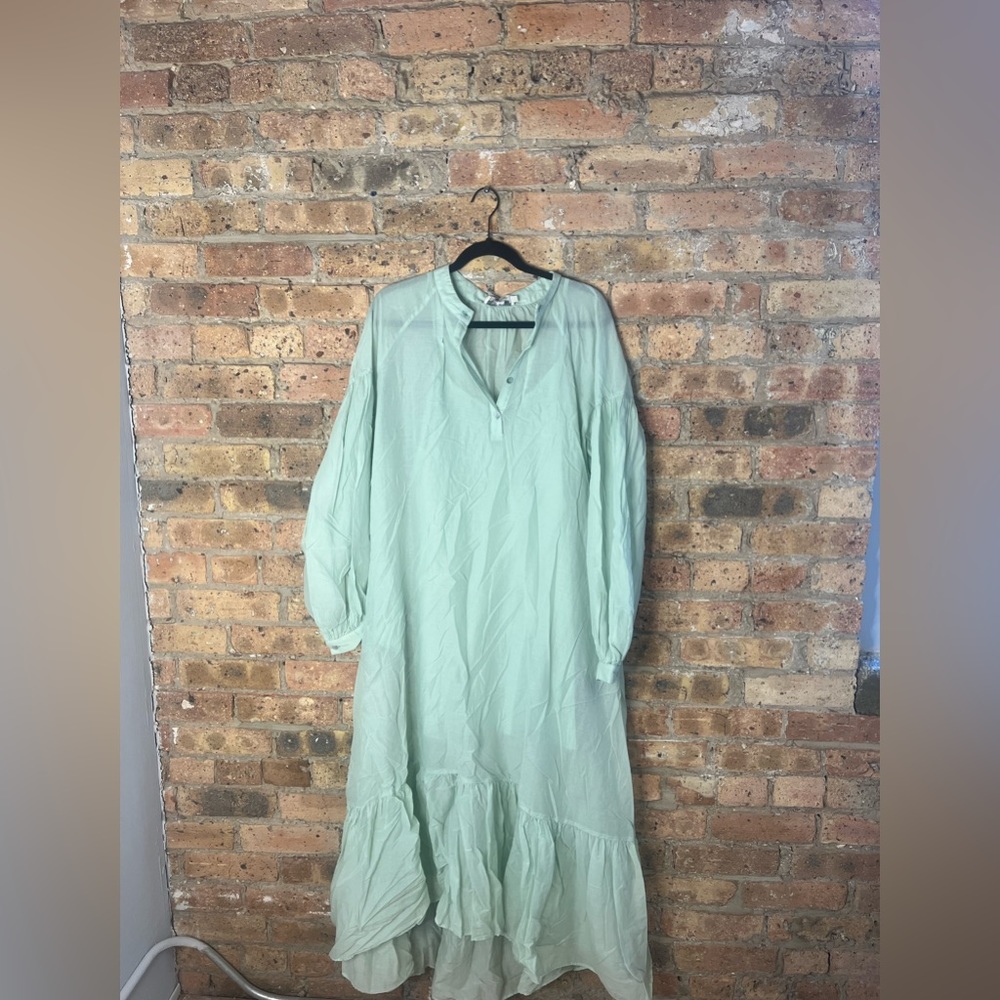 Devotion twins Teal maxi dress with slip underneath, brand new never been worn